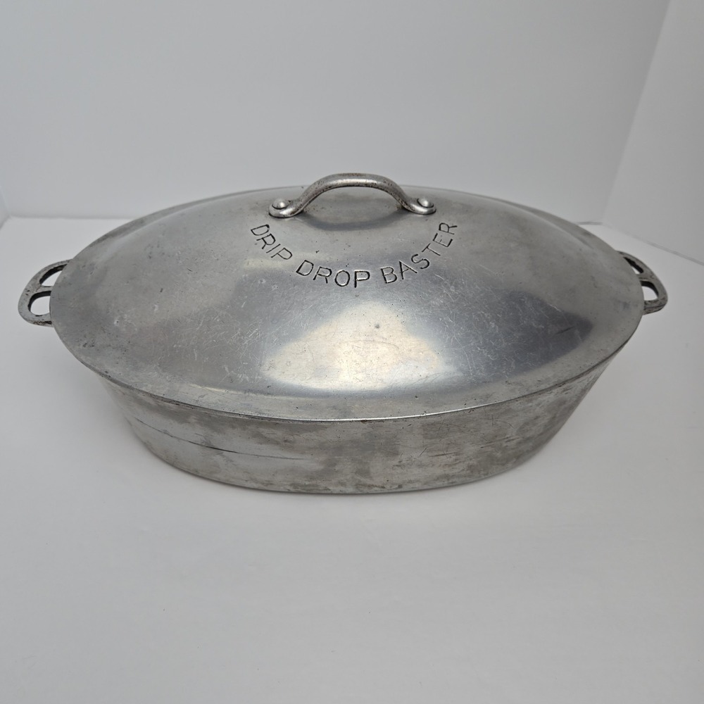 Wagner Ware # 5 265 Oval Drip Drop Roaster Lid And Trivet Vtg Magna Lite USA